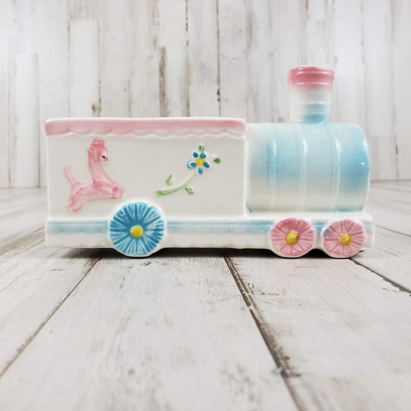 Vintage Inarco Japan Planter Baby Ceramic Train - Picture 4 of 7